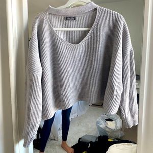 Cut out cropped sweater